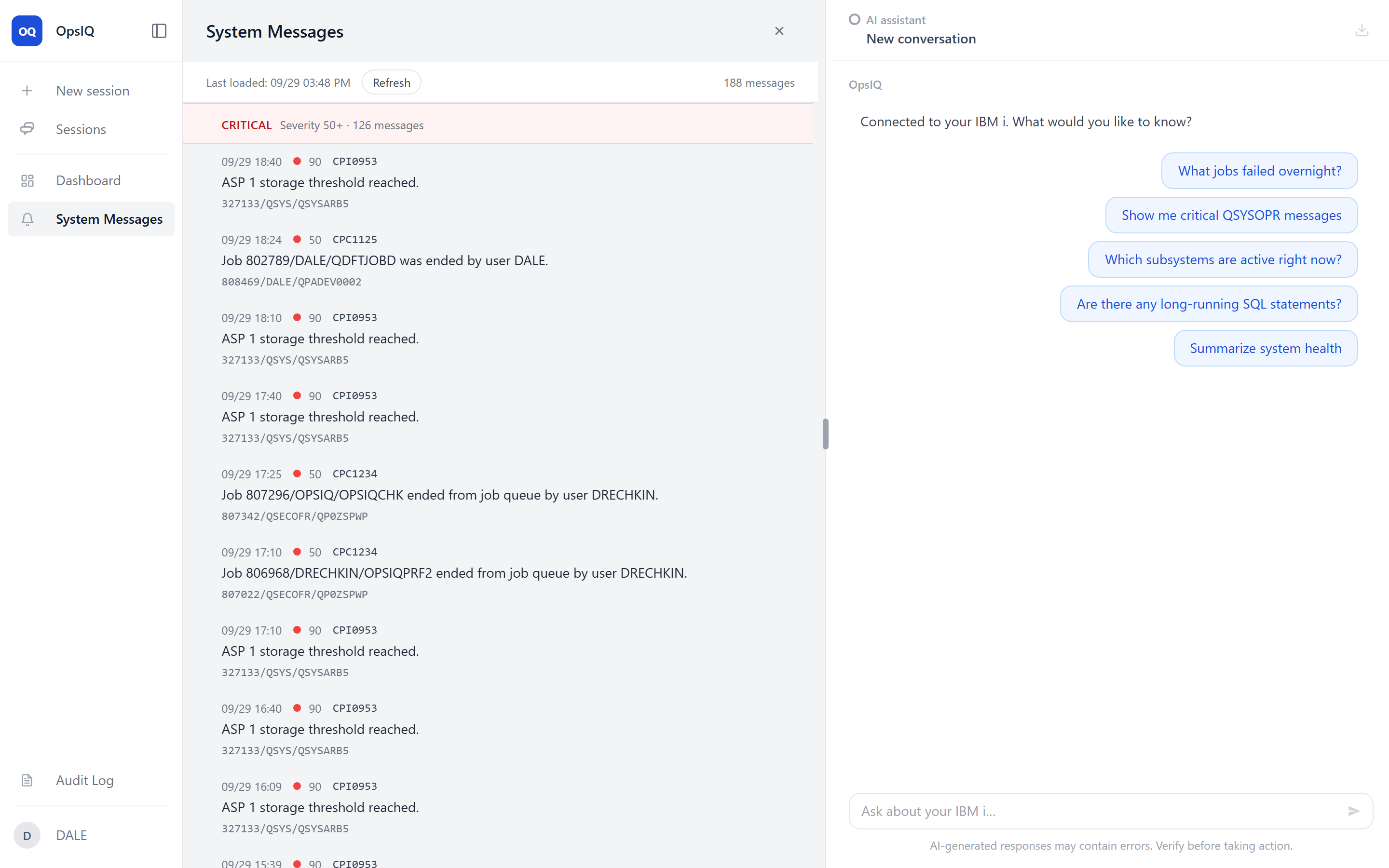 The System Messages feed