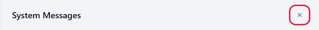 The close button at the right of the content panel header