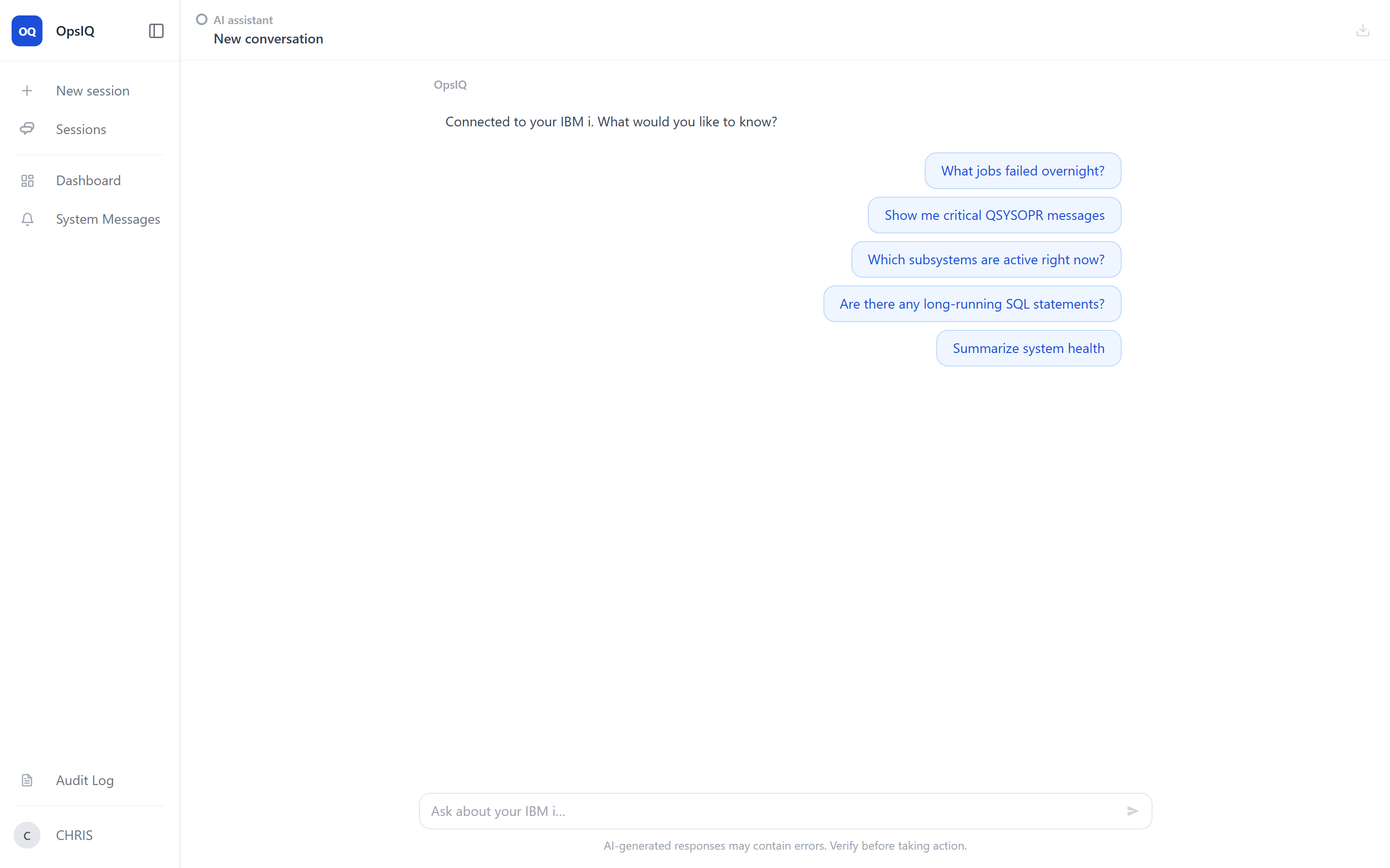 The content panel hidden, with the Chat Assistant expanded